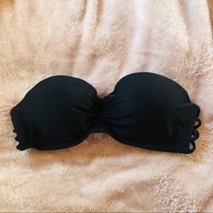 Black strapless bikini top